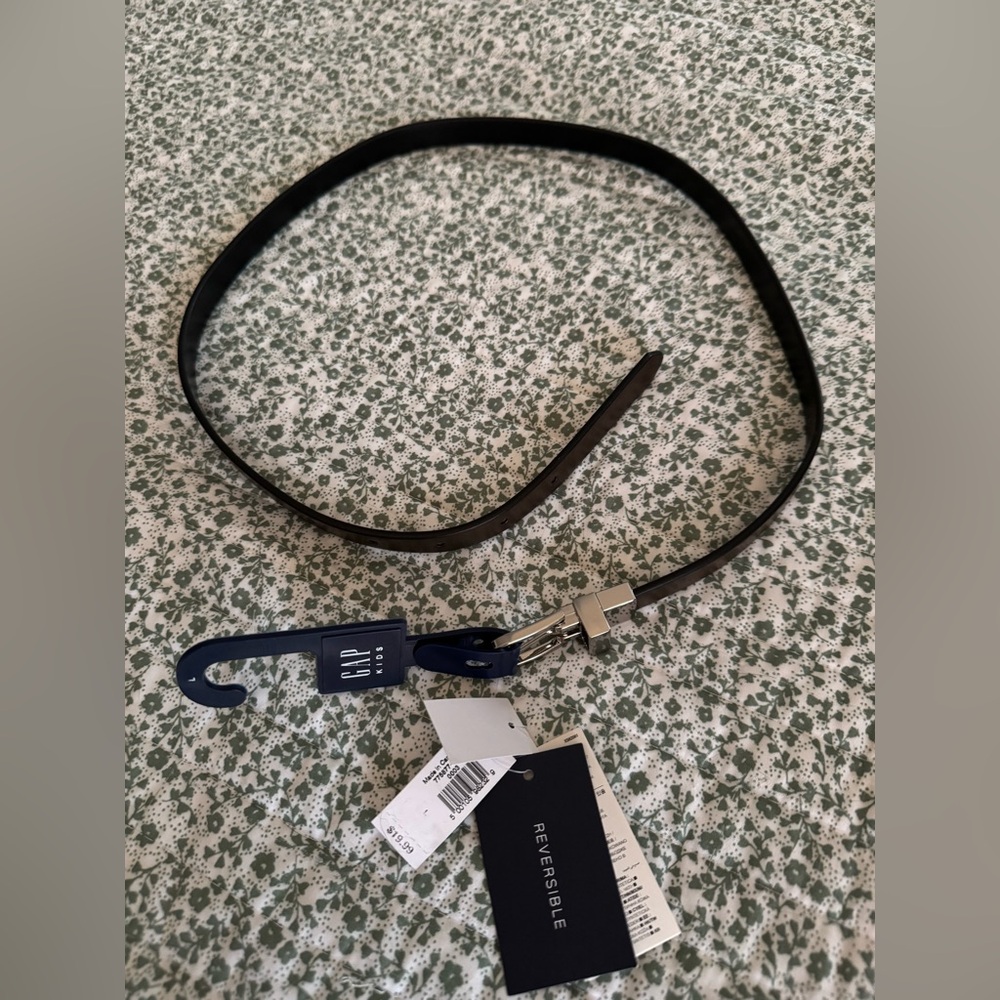 Gap Kids Reversible Belt with Silver Tone Buckle - Size Large